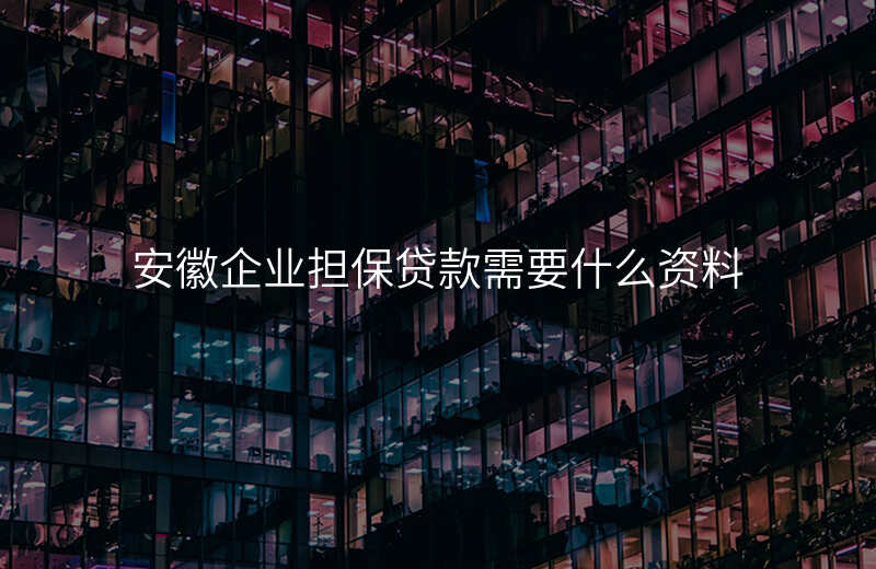 安徽企业担保贷款需要什么资料