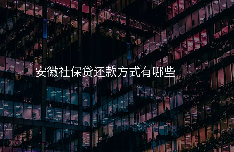 安徽社保贷还款方式有哪些