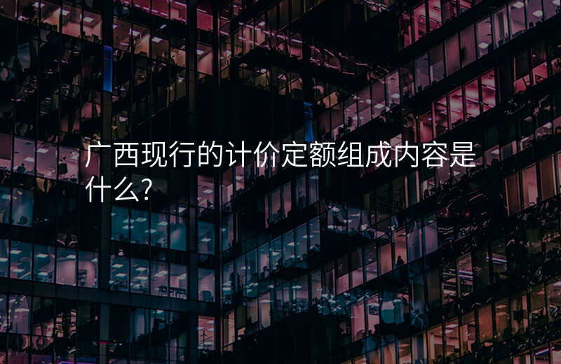 广西现行的计价定额组成内容是什么?