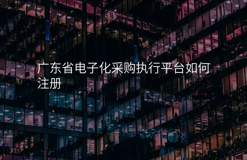 广东省电子化采购执行平台如何注册