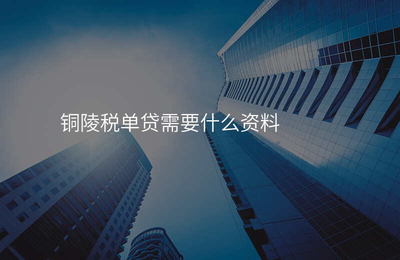 铜陵税单贷需要什么资料