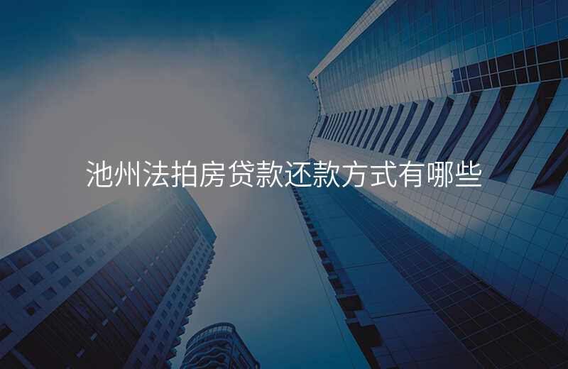 池州法拍房贷款还款方式有哪些