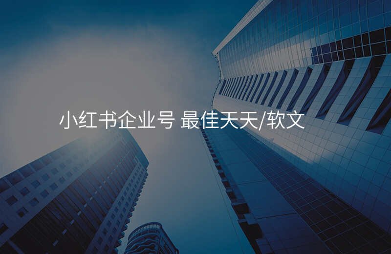 小红书企业号 最佳天天/软文