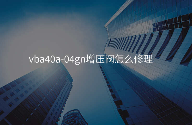 vba40a-04gn增压阀怎么修理