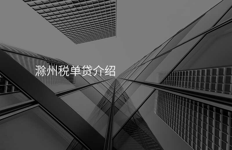 滁州税单贷介绍