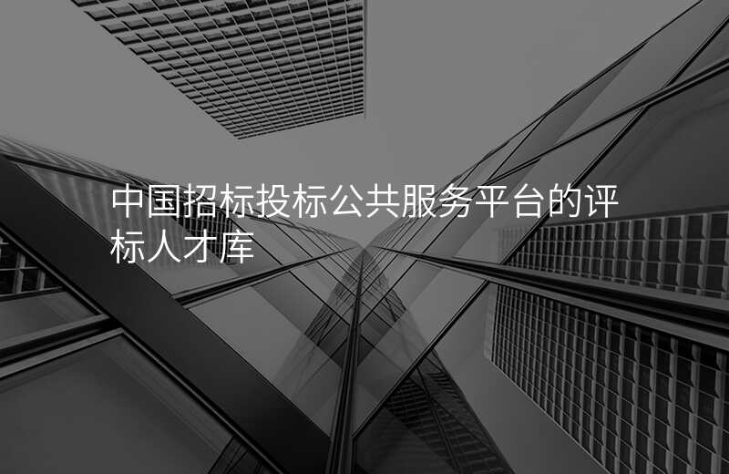 中国招标投标公共服务平台的评标人才库