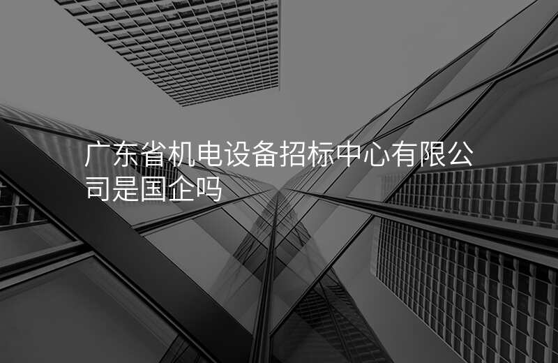 广东省机电设备招标中心有限公司是国企吗