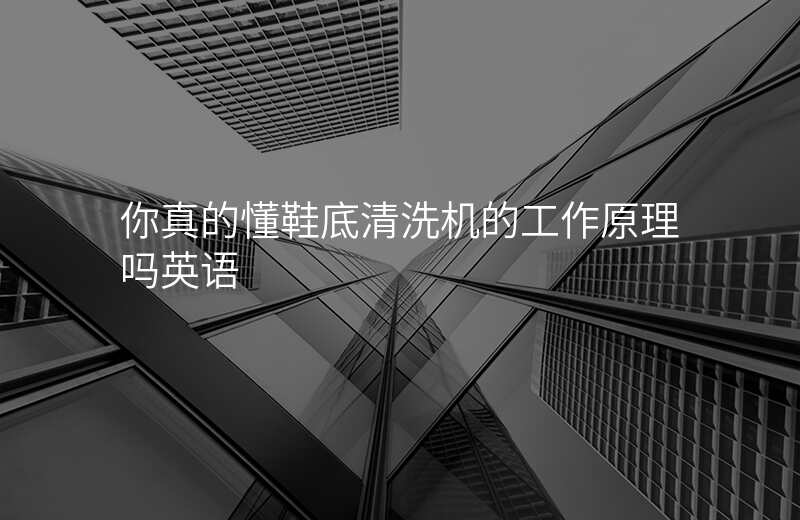 你真的懂鞋底清洗机的工作原理吗英语