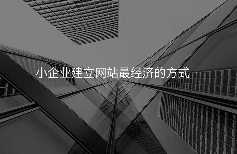 小企业建立网站最经济的方式