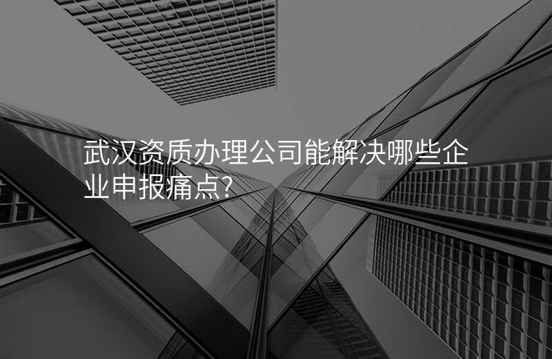 武汉资质办理公司能解决哪些企业申报痛点?