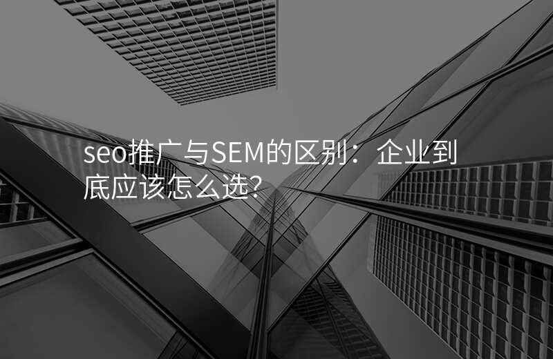 seo推广与SEM的区别:企业到底应该怎么选?