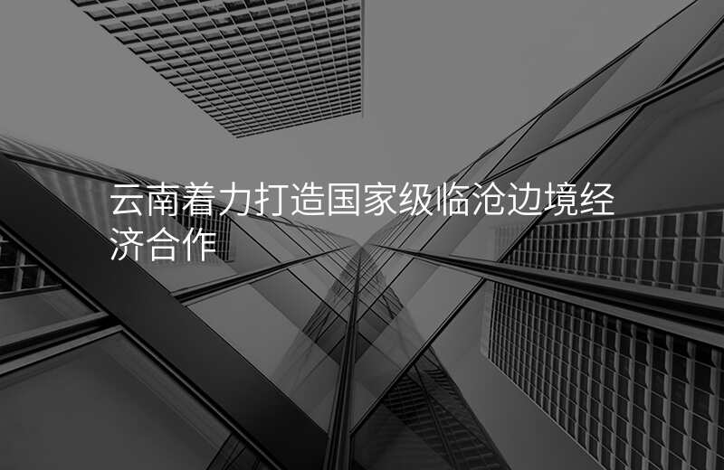 云南着力打造国家级临沧边境经济合作