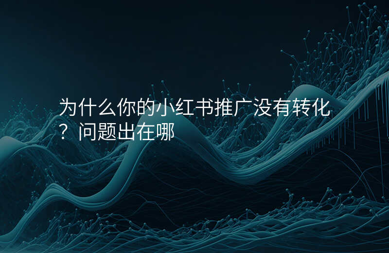 为什么你的小红书推广没有转化?问题出在哪