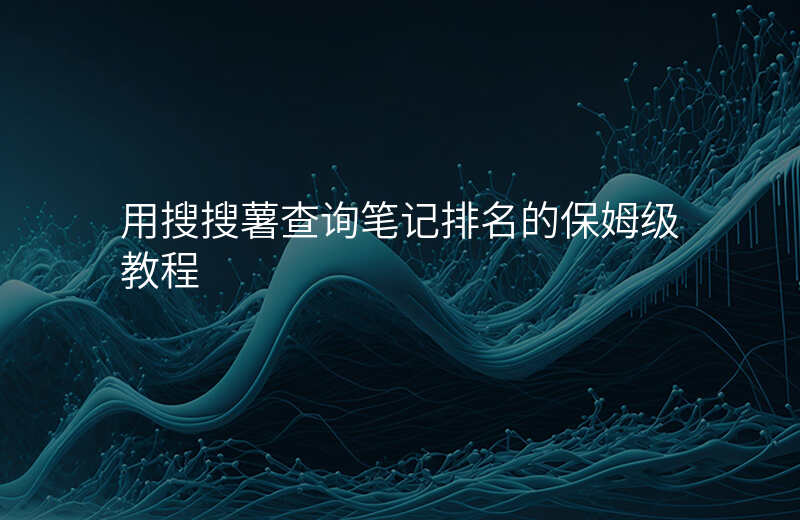 用搜搜薯查询笔记排名的保姆级教程