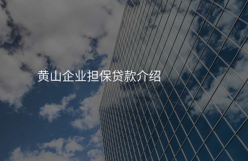 黄山企业担保贷款介绍
