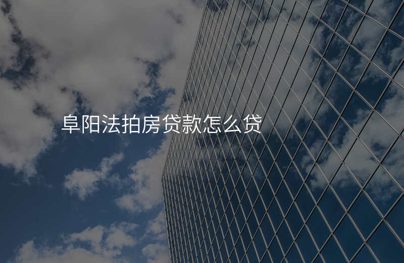 阜阳法拍房贷款怎么贷