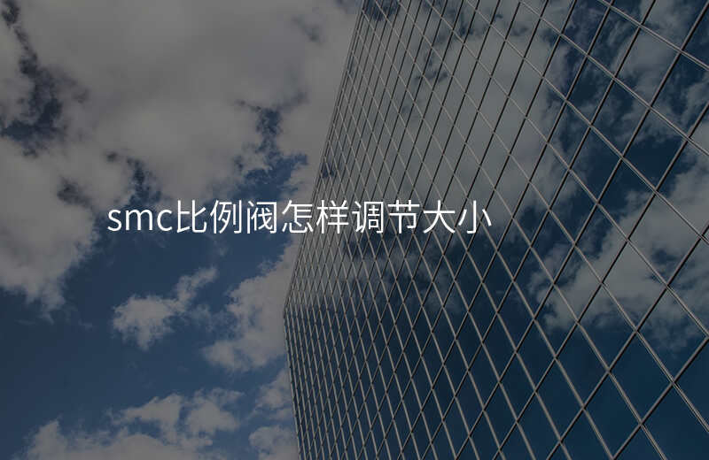 smc比例阀怎样调节大小