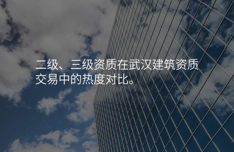 二级、三级资质在武汉建筑资质交易中的热度对比。