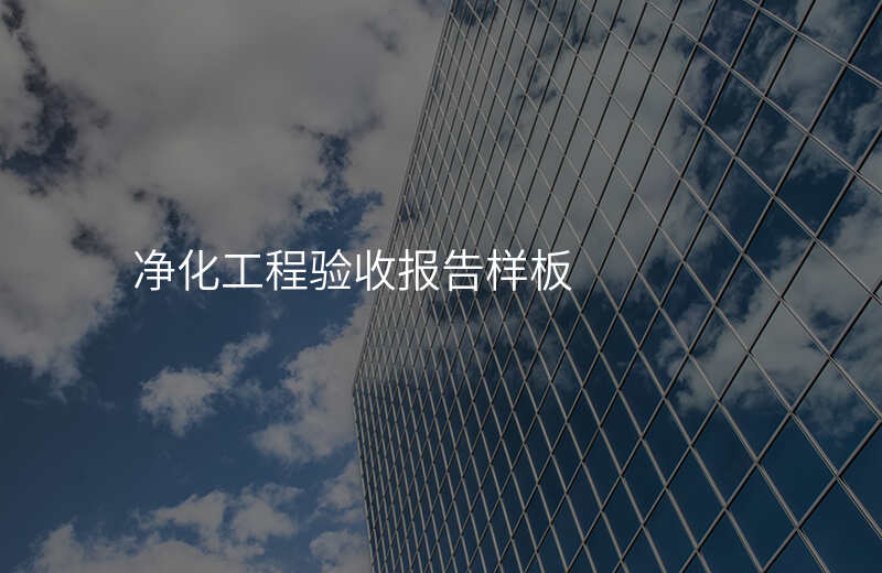 净化工程验收报告样板