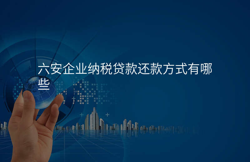 六安企业纳税贷款还款方式有哪些