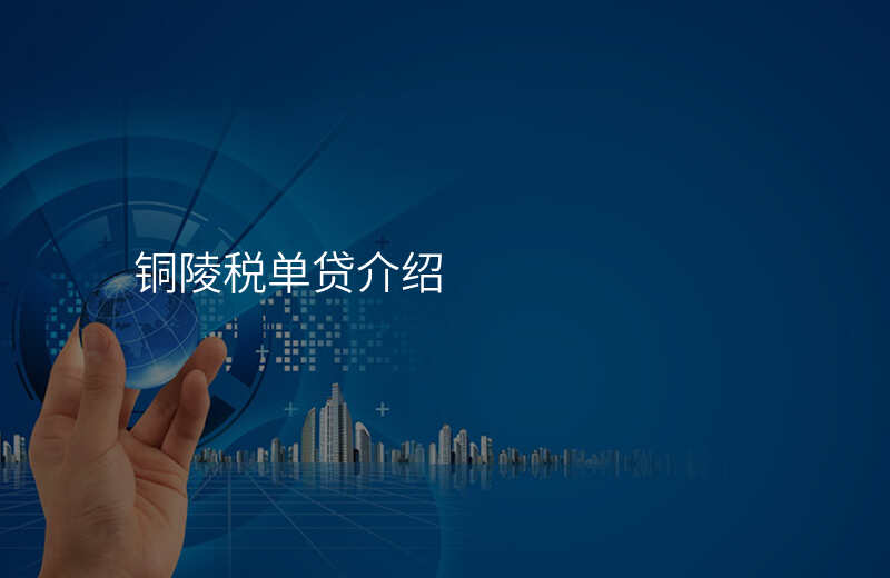铜陵税单贷介绍