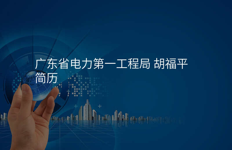 广东省电力第一工程局 胡福平简历