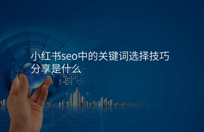 小红书seo中的关键词选择技巧分享是什么