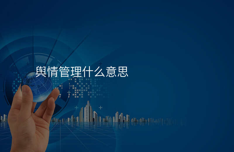 舆情管理什么意思