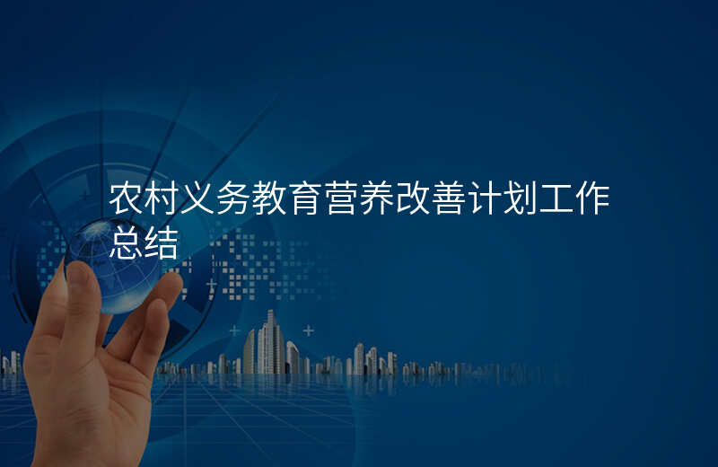 农村义务教育营养改善计划工作总结