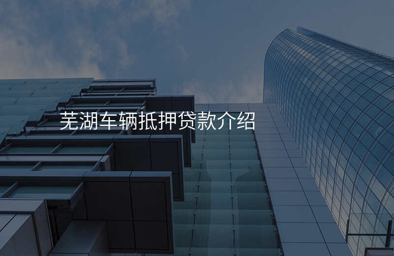 芜湖车辆抵押贷款介绍