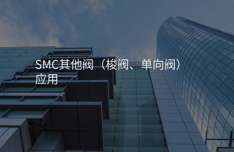 SMC其他阀(梭阀、单向阀)应用