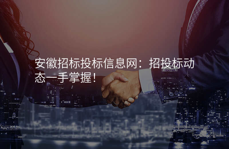 安徽招标投标信息网:招投标动态一手掌握!
