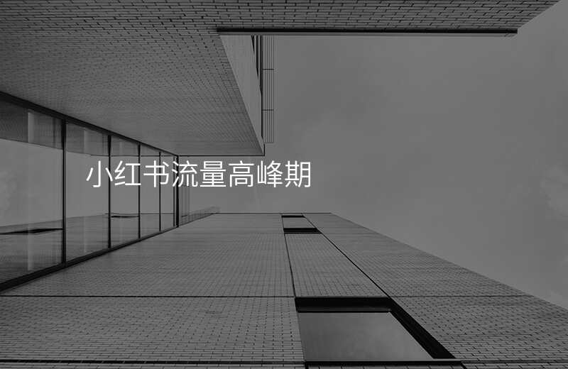 小红书流量高峰期