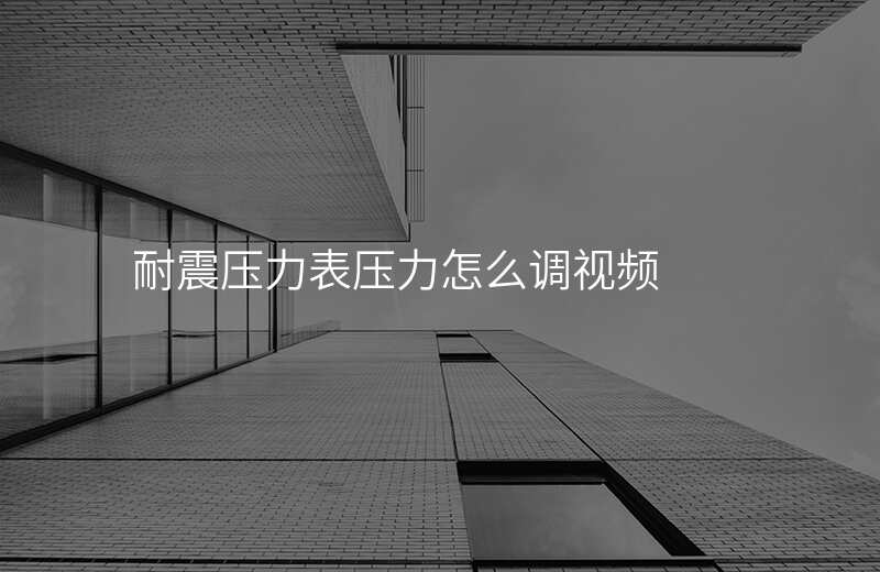 耐震压力表压力怎么调视频