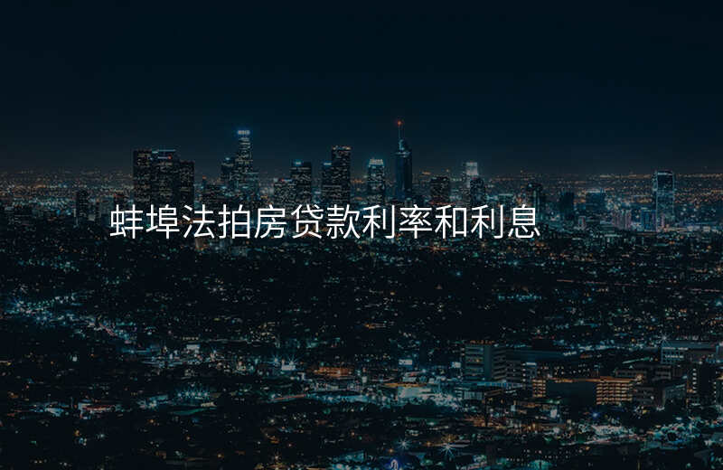 蚌埠法拍房贷款利率和利息