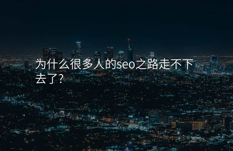 为什么很多人的seo之路走不下去了?