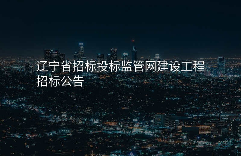 辽宁省招标投标监管网建设工程招标公告