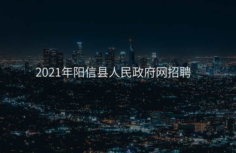 2021年阳信县人民政府网招聘