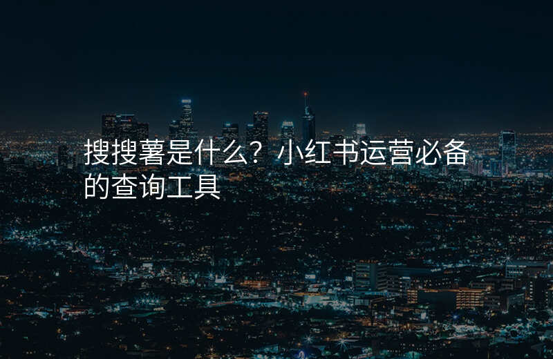搜搜薯是什么?小红书运营必备的查询工具