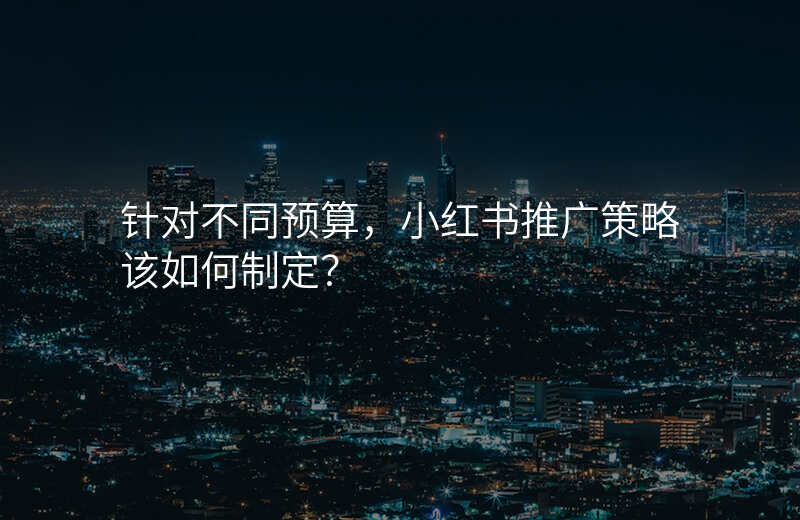 针对不同预算,小红书推广策略该如何制定?