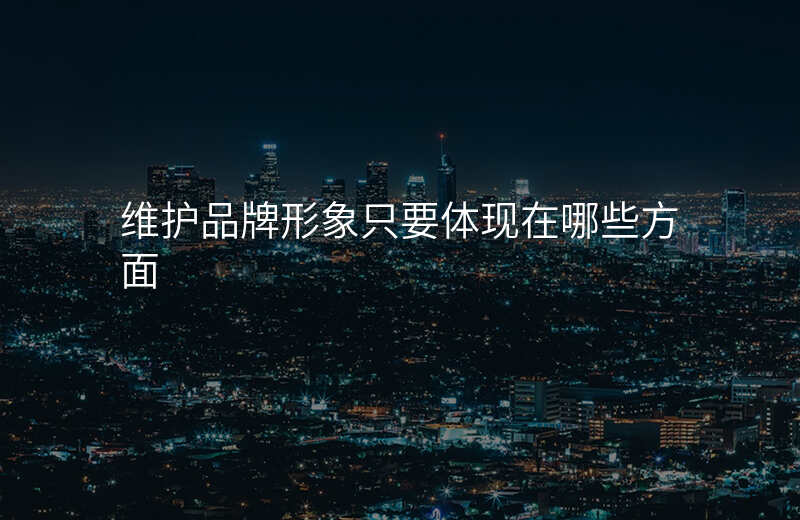 维护品牌形象只要体现在哪些方面