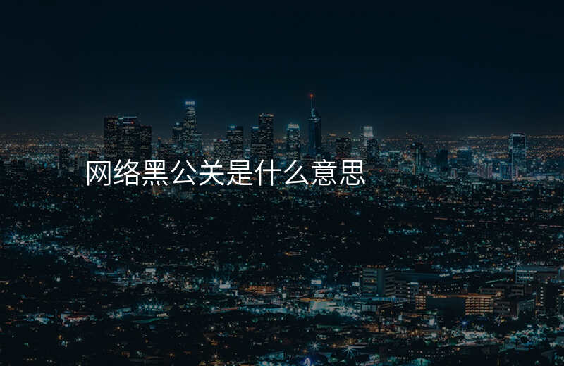 网络黑公关是什么意思