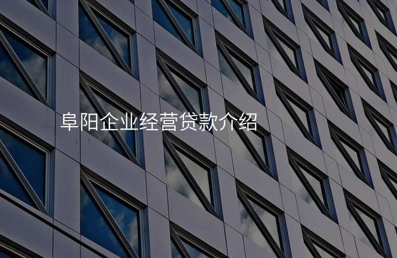 阜阳企业经营贷款介绍