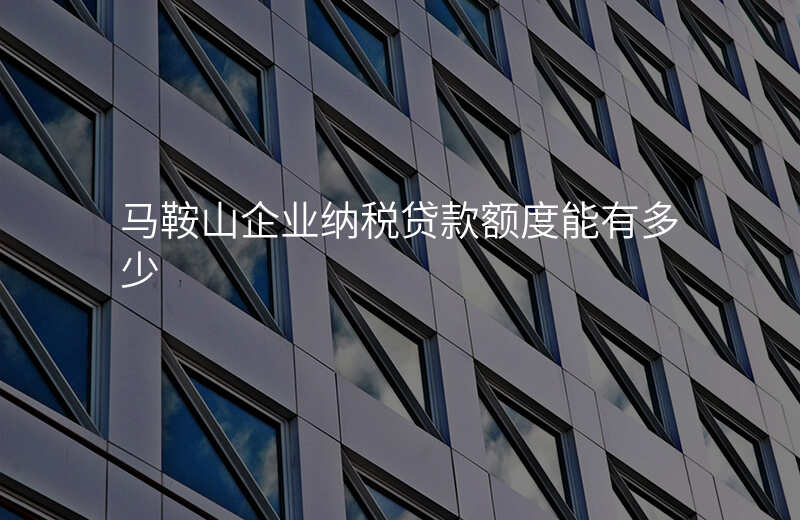 马鞍山企业纳税贷款额度能有多少