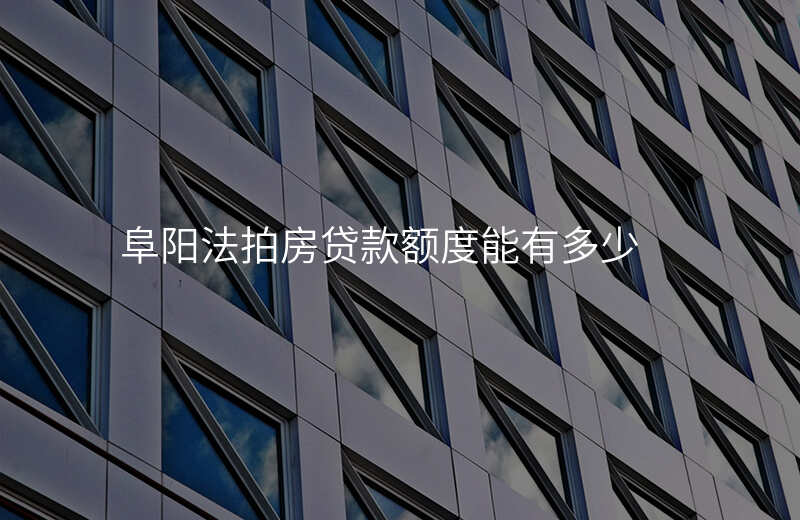 阜阳法拍房贷款额度能有多少