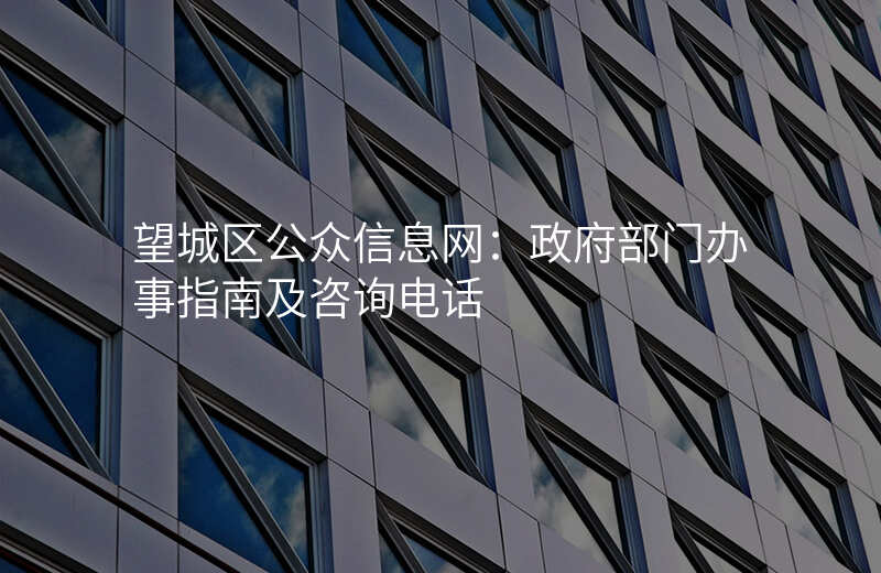 望城区公众信息网:政府部门办事指南及咨询电话