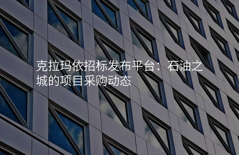 克拉玛依招标发布平台:石油之城的项目采购动态