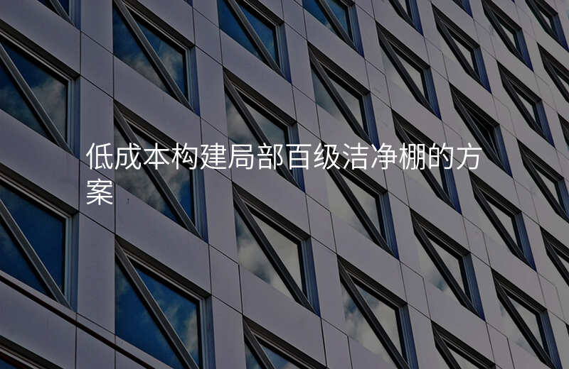 低成本构建局部百级洁净棚的方案