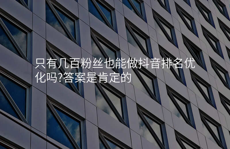 只有几百粉丝也能做抖音排名优化吗?答案是肯定的