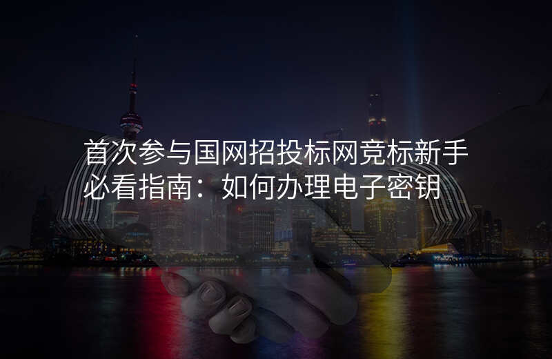首次参与国网招投标网竞标新手必看指南:如何办理电子密钥